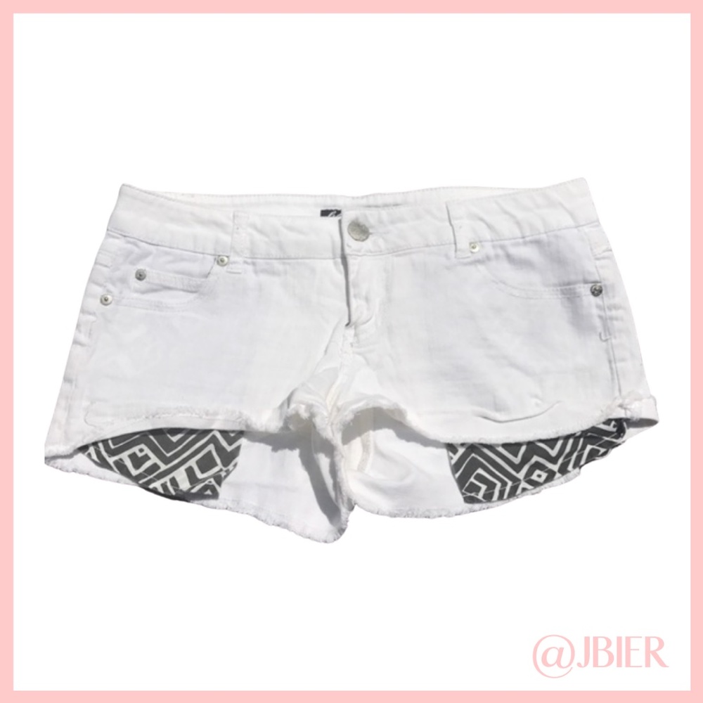Celebrity Pink White Jean Shorts